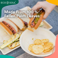 1 x Brand New ECO SOUL 100 compostable 20 cm, round palm leaf plates 25 pieces I Premium palm leaf tableware I Robust, organic disposable plates like bamboo I Round disposable plates - RRP €14.99