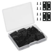 1 x RAW Customer Returns VIPMOON 50 pieces hinges small super mini hinges 18 x 15 mm door hinge hinge black retro hinges with screws hinge connectors for model making cupboard drawer cabinet - RRP €10.99