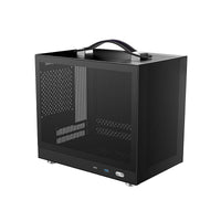 1 x RAW Customer Returns MiniNeo G200 Portable Small Form Factor Mini-ITX Case with Advanced Ventilated Panel, Front USB Type-C and USB 3.0 Ports, Fits Dual Slot Graphics Card Black  - RRP €94.99