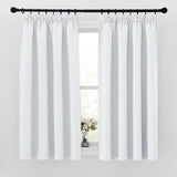 1 x RAW Customer Returns PONY DANCE thermal curtain with ruffle tape curtain white opaque curtains 2-set H 145 x W 140 cm blackout curtain ruffle tape white curtains short opaque, grey-white - RRP €27.95