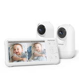 1 x RAW Customer Returns momcozy Baby Monitor with 2 Cameras 5 Inch 1080P Split Screen Video Baby Monitor with Camera and Audio No WiFi for Baby Safety 5000mAh Battery Infrared Night Vision Two-Way Audio 960ft Range - RRP €229.99