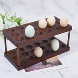 1 x RAW Customer Returns SUPERFINDINGS Wooden Egg Container Rack With 36 Holes Egg Storage Rack 2 Tier Wooden Egg Tray For Egg Container Egg Holder Egg Tray Organizer - RRP €30.29