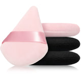 1 x Brand New Triangular Makeup Sponge 4 Velvet Powder Puffs for Face Cosmetics Triangular Powder Puff Soft Wet Dry Powder Cushion Puff for Body Black, Pink  - RRP €15.6