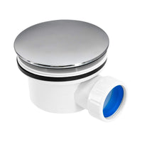 1 x RAW Customer Returns Drain for Shower Trays Hole Diameter 90mm Chromed ABS Cover Inspectable Quick Assembly Reduced Size - RRP €12.25