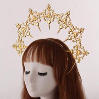 1 x RAW Customer Returns GRACEART Women s Masquerade Crown Sunburst Halo Crown Headband Women s Headband Party Costume Accessories B  - RRP €22.21