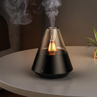 1 x RAW Customer Returns MARZIUS Aroma Essential Oil Diffuser, Portable Humidifier with Cool Mist and Warm Light Effect, Remote Control, 150ml Capacity, for Bedroom, Office, Living Room, Yoga Black  - RRP €35.99