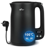 1 x RAW Customer Returns Bear 1.7L 304 stainless steel with 11 temperatures kettle, 1800w dry protection, double scald protection, BPA free, LCD display precision control, temperature setting 40 C-100 C  - RRP €36.0