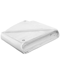 1 x RAW Customer Returns STARPYNG Tarpaulin Cover Waterproof, 100g m Heavy Duty Poly Tarpaulin Cover Suitable for Reinforced Edges of Roofs, Camping, Patios, Swimming Pools White, 5m x 6m  - RRP €35.28