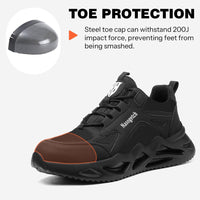 1 x RAW Customer Returns Nasogetch Safety Shoes Men Women Work Shoes Lightweight Sporty Steel Toe Cap Shoes Breathable Protective Shoes 770 Black 42 EU - RRP €48.95