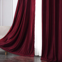 1 x RAW Customer Returns MIULEE Burgundy Velvet Living Room Curtains with Eyelets, 2 Pieces Winter Velvet Curtains 140x245 CM W x H , Thermal Velvet Curtains for Bedroom, Soft Velvet Room Curtain - RRP €52.21