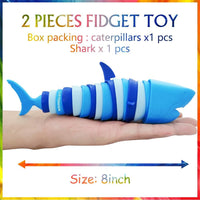 1 x RAW Customer Returns LUSTERMOON Caterpillar Decompression Toy Ocean Shark Decompression Toy, Stim Toy Decompression Fun Autism ADHD Fidget Children s Toy Decompression Gift Adults Caterpillar Shark  - RRP €10.06