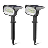 1 x RAW Customer Returns YOOULIT 2PC Outdoor Solar Light, 46 LED Solar Spotlights, IP65 Waterproof, 7000K, White Light, 3 Brightness Modes, 2 Solar and USB Charging Methods, Suitable for Gardens, Patios, etc. - RRP €16.69