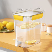 1 x Brand New MMCCHB Juice bucket dispenser, refrigerator drinks cold water bucket cold water jug with tap kettle tea lemonade dispenser container. Yellow  - RRP €18.14