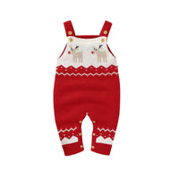 1 x RAW Customer Returns mimixiong Baby Romper Christmas Sweater Jumpsuits Clothes with Knitted Reindeers Red,12-18 Months  - RRP €22.99