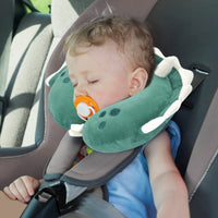 1 x RAW Customer Returns H HOMEWINS Children s Travel Pillow Ultra Soft Neck Pillow Headrest Cute Neck Pillow Washable Neck Support Pillow Travel Sleeping Pillow for Car Airplane Triceratops  - RRP €14.99