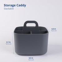 1 x RAW Customer Returns BLUE GINKGO Multipurpose Storage - Stackable Plastic Caddy with Handle Craft Caddy, Desk Caddy, Art Organizers and Containers, Makeup Caddy Square - Gray - RRP €18.62