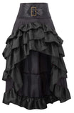 1 x RAW Customer Returns FEOYA Women s Retro Steampunk Skirt Gothic Vintage Ruffle Skirt High Waist Asymmetrical Cosplay Skirt Vintage Carnival Costume Black S - RRP €36.29