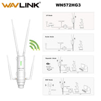 1 x RAW Customer Returns WAVLINK-WN572HG3-AC1200 2.4 5GHz 1200Mbps Outdoor WLAN Access Point Repeater Router WiFi Extender with PoE and 4 Antennas Wireless Bridge CPE WISP  - RRP €139.86