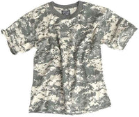 1 x Brand New Mil-Tec US Army T-Shirt for Kids Camouflage Quality Lightweight AT-Digital XS  - RRP €21.6