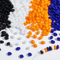 1 x Brand New nbeads Over 117 Pieces 4 Colors Czech Glass Beads Kit, Halloween Theme Bracelet Making Kit with Big Eye Beads Needles and Elastic Thread for Necklace Earring Jewelry Making - RRP €20.4