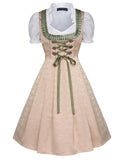 1 x RAW Customer Returns SCARLET DARKNESS ladies 3-piece dirndl dress Oktoberfest costumes tops, traditional dress, lace apron 3XL skin colour and bean green lace - RRP €83.86