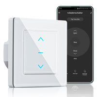 1 x RAW Customer Returns MOES WiFi Blind Switch, Suitable for Tubular Motor, WiFi Touch Switch, Compatible with Smart Life Tuya App, Alexa Google Home Voice Control, 2.4GHz WiFi, White - RRP €35.99