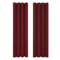 1 x RAW Customer Returns Deconovo curtains, blackout curtain, eyelets, thick blackout curtain, thermal plain curtain, 214 x 132 cm height x width , red, set of 2 - RRP €30.98