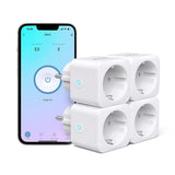 1 x RAW Customer Returns GNCC Mini WiFi Socket with Power Meter, Smart Home Electricity Meter for Socket Works with Alexa Google Home, Alexa Accessories, Only 2.4GHz WIFI, 3680W, 4 Pieces - RRP €29.23