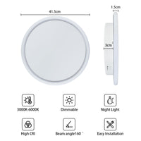 1 x RAW Customer Returns MOONSEA LED Ceiling Light 28W, Dimmable Ceiling Lamp with Remote Control 3000-6000K, Modern LED Ceiling Light for Bedroom Children s Room Kitchen, White, 41.5cm - RRP €60.79