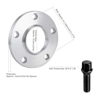 1 x RAW Customer Returns Wheel spacers, 12mm thick wheel spacers hub flange 5x120 PCD suitable for 1 2 3 4 5 6 7 series X1 X3 X4 car accessories with 10pcs screws - RRP €67.58