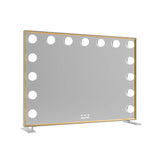 1 x RAW Customer Returns ANYHI Makeup Mirror with Lights, Mirror with Lights with 15 Dimmable LEDs and 3 Adjustable Lighting Modes, Touch Control, Aluminum Makeup Mirror 75cm x 54cm  - RRP €218.06