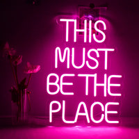 1 x RAW Customer Returns This Must Be The Place Neon Light For Wall Decoration, Pink Lettering Neon Light, Led Neon Sign with USB Powered For Bedroom, Playroom, Party, Wedding - RRP €40.99