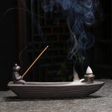 1 x RAW Customer Returns ChangWanna Incense Holder Backflow Incense Burner - Incense Holder Frog Ceramic, Incense Waterfall Incense Fountain with 12 Incense Cones 45 Incense Sticks for Yoga Meditation Accessories - RRP €20.3