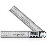 1 x RAW Customer Returns Protractor, Preciva digital protractor with screen HOLD - and 180 rotatable function, 400mm angle bevel ruler made of stainless steel for woodwork, home work - large display - RRP €20.16