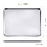 1 x RAW Customer Returns CHEUKYIU Baking Tray Stainless Steel Rectangular Baking Pan Baking Tray Large Oven Tray Cake Tray for Baking Cooking to Clean and Dishwasher Safe, 40.5 x 30.5 x 2.5cm - RRP €16.13