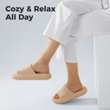 1 x RAW Customer Returns Leevar Slippers for Women Men, Cloud Shoes Thick Platform Summer Beach Eva Soft Sole Slide Sandals, Shower Quick Drying Bathroom Massage Pool Gym House Slipper Khaki 44 45 EU  - RRP €60.0