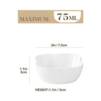 1 x RAW Customer Returns MALACASA, Ramekin.Dish series, 12-piece porcelain white dessert bowls, mini muffin baking cups, for sauce, dipping, souffle, pudding, oven safe - petal shape 3 7.5cm 75ml - RRP €22.99