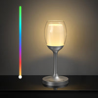 3 x Brand New Coinmit Rechargeable RGB Table Lamp with RGB Color Changing Mode and Dimmable Warm White Light, Modern Romantic LED Wine Glass Lamp for Ambient Lighting, Dining Table, Balcony. - RRP €90.0