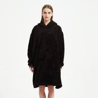 1 x Brand New HiZYNEAT Black Oversized Sweatshirt Super Soft Oversize Hoodie Women Men Plus Size Fluffy Blanket - RRP €36.99