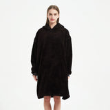 1 x Brand New HiZYNEAT Black Oversized Sweatshirt Super Soft Oversize Hoodie Women Men Plus Size Fluffy Blanket - RRP €36.99