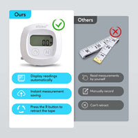 1 x RAW Customer Returns arboleaf Smart Body Measuring Tape with App, Bluetooth Tape Measure for Body Measurements, Locking Mechanism, Retractable, Body Measuring Tape for Weight Loss, Measure Girth Length, CM Inch - RRP €24.88