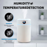 1 x RAW Customer Returns Humidifier, 2L humidifier bedroom, humidifier children s room with 2 mist modes and 7 colors light and thermo-hygrometer, auto shut-off, aroma diffuser for home office travel 6 filters - RRP €28.99