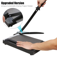 1 x RAW Customer Returns COOCHEER paper cutter, professional A4 photo cutter, lever cutter, paper cutting machine, cutting device for school and office, black, handle length 47 cm - RRP €36.29