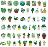 2 x Brand New Pack of 100 creative plant stickers for windows and walls - green potted plants, hanging plant leaves and PVC bonsai wall stickers - ideal for decorating windows, glass doors, walls and more - RRP €40.8