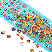 1 x RAW Customer Returns Pack of 194 creative pins, national flag pins, drawing pins, map pin board, decorative drawing pins for bulletin board, pin board, map, office - RRP €19.88