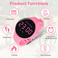 1 x RAW Customer Returns Flintronic Walking Pedometer Watch, Non-Bluetoot LED Fitness Tracker Watch, Portable Smartwatch Sports Pedometer for Kids Women Elderly - RRP €14.69