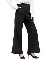 1 x RAW Customer Returns Desol Women s Wide Leg Pants with Pockets High Waist Yoga Pants Casual Office Business Pants Elegant Pants Ladies Sports Pants Stretch Pants - RRP €31.25