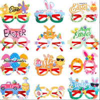 1 x Brand New ZGCXRTO Easter Party Glasses, 12 Pieces Funny Easter Party Glasses, Easter Theme Glasses Bunny Egg Chick Cartoon Glasses Chic Photo Prop, Easter Decorations Suitable for Children Adults - RRP €14.75