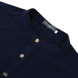 1 x RAW Customer Returns YAOBAOLE Men s Linen Long Sleeve Summer Mao Casual Henley Beach Shirt Classic Navy L - RRP €27.6