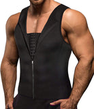 1 x Brand New Memoryee Men s Neoprene Sauna Vest Body Shaperwear Sweat Vest Waist Trainer Fitness Corset Zipper Tank Top Double Zipper-Black S - RRP €19.15